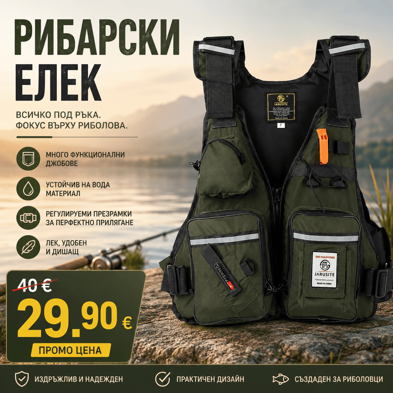Спининг елек - Рибарски елек