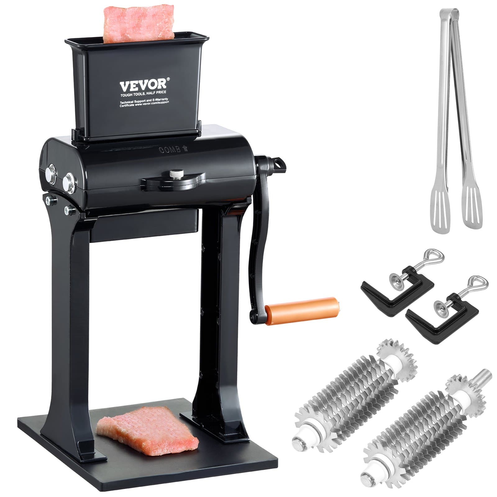 Ръчен ролков уред за омекотяване на месо с манивела