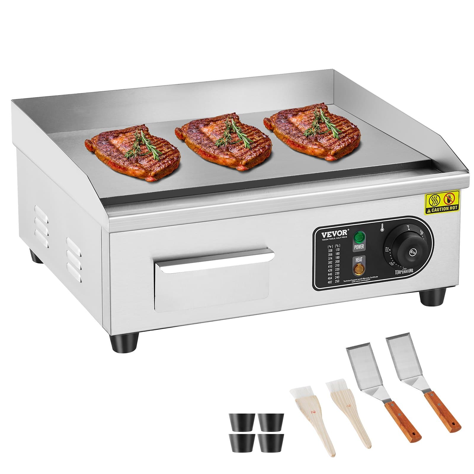 Електрическа скара с гладък плот, 2800 W