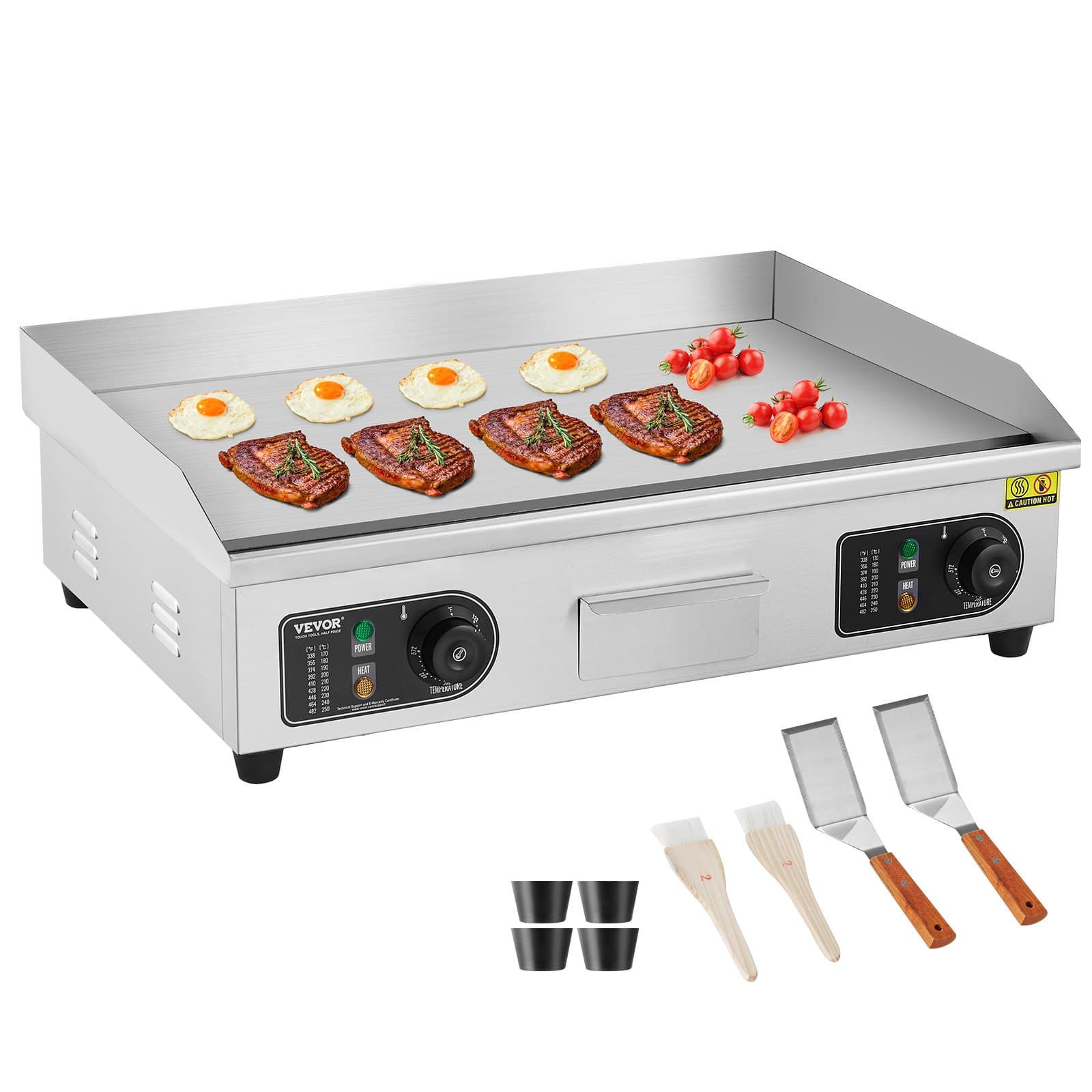 Електрическа плоска скара 4000 W, 50–300 °C