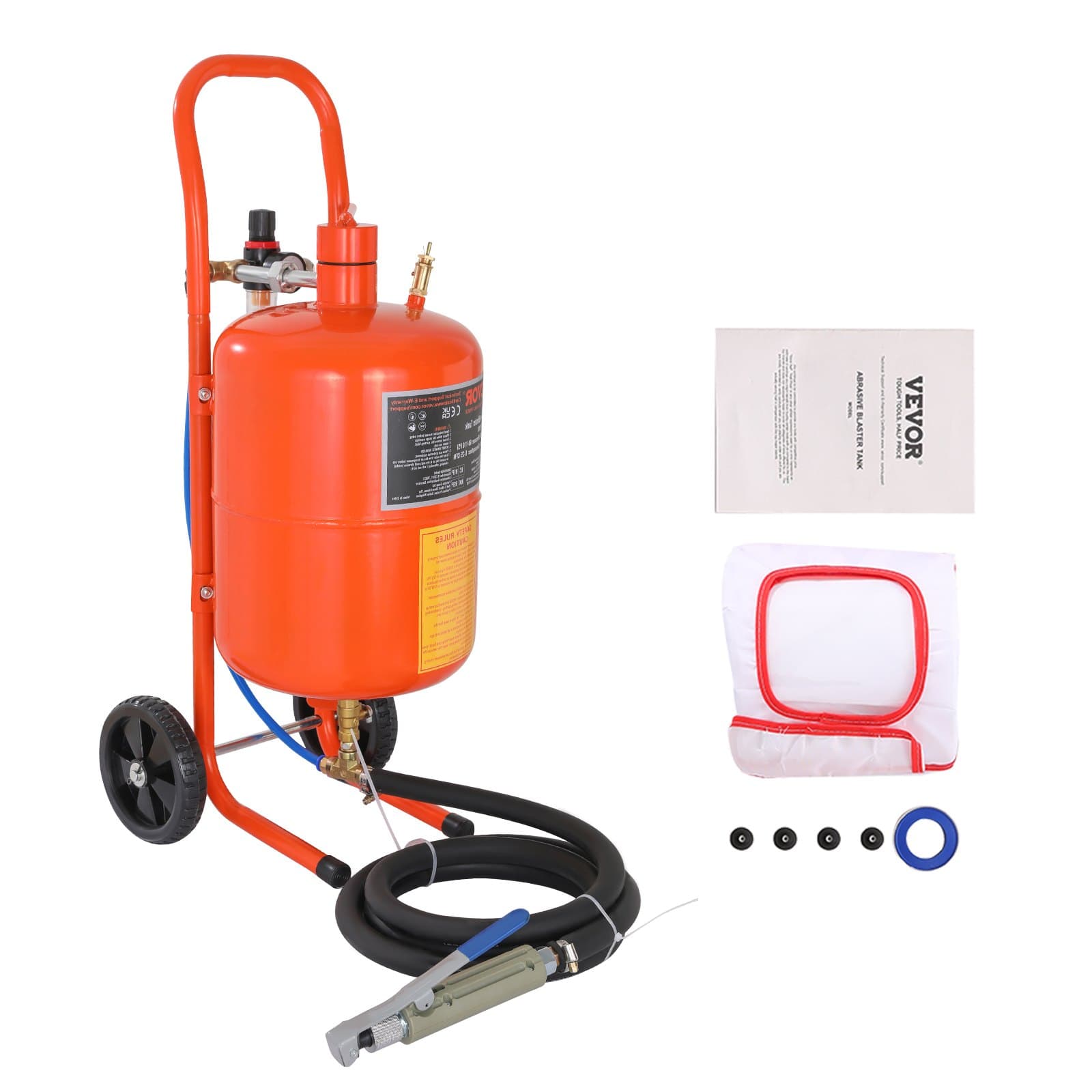 Пясъкоструйка 19 л, 60–110 PSI, четири дюзи