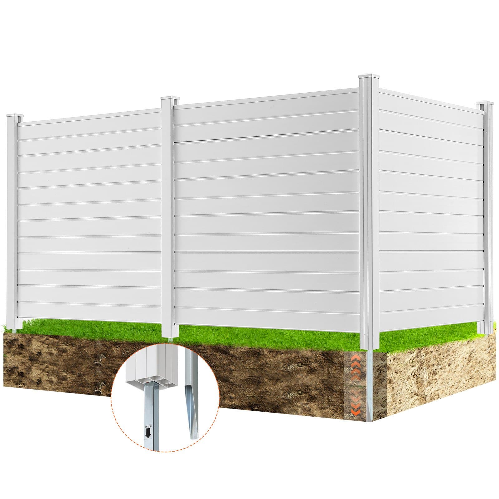 Бял PVC параван 127 × 127 см за климатик и кошче
