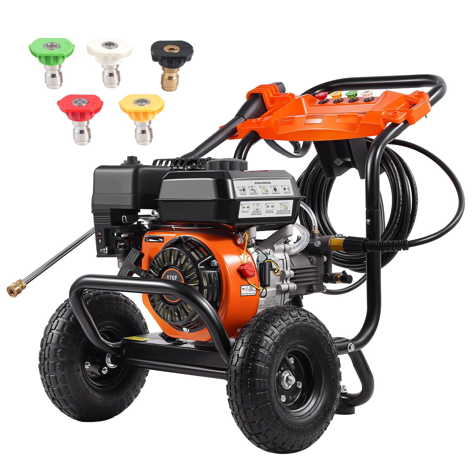 Бензинова водоструйка 3500 PSI с 5 дюзи