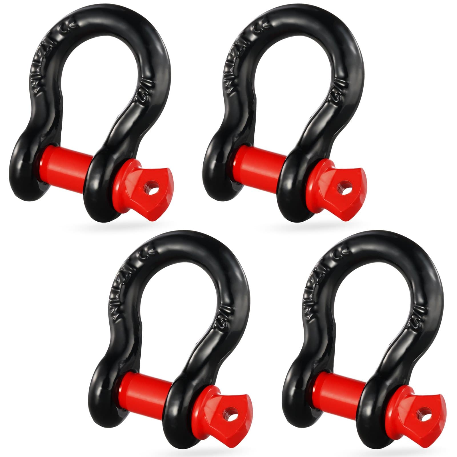 Комплект от 4 D-образни шегела с винтов щифт, 8 т