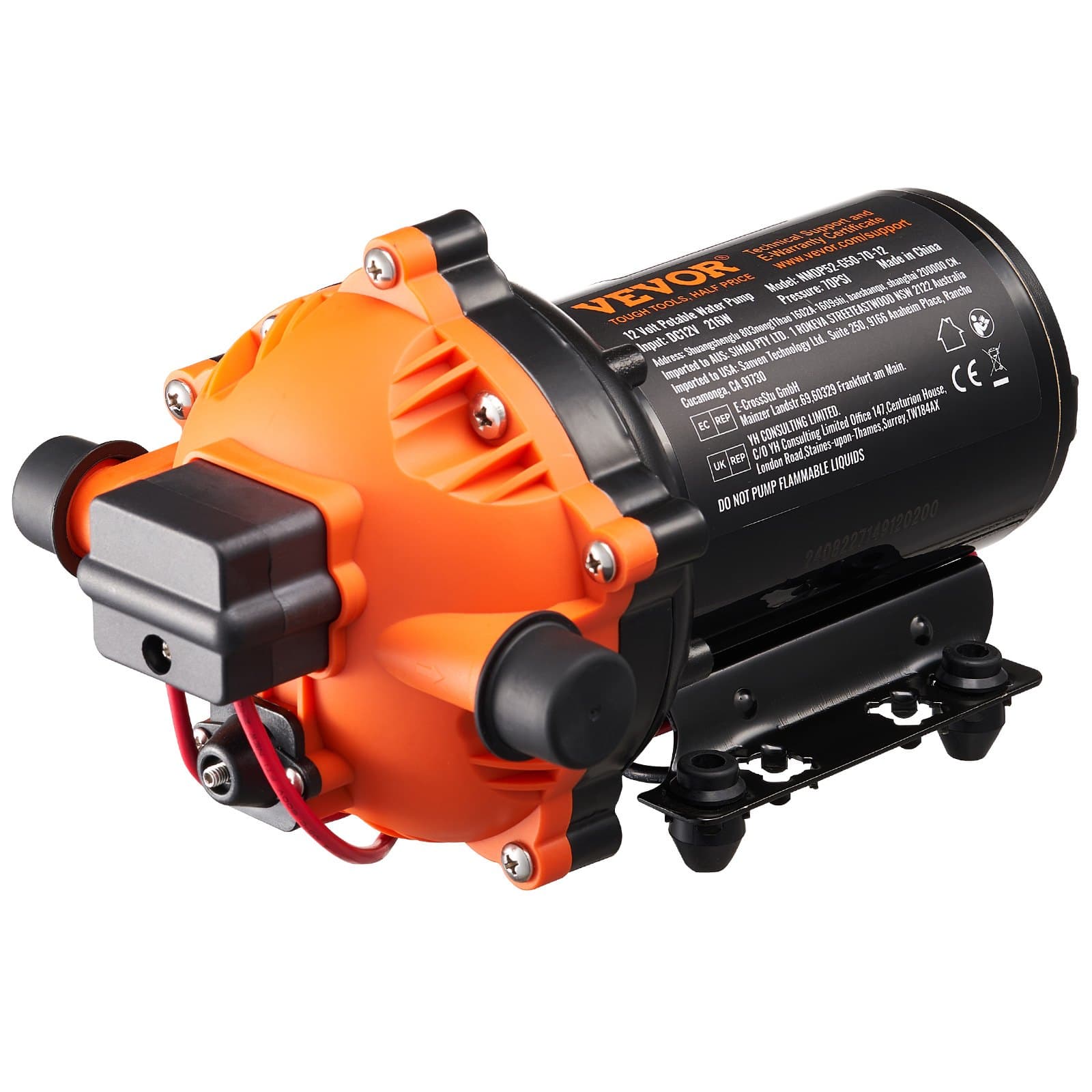 Мембранна водна помпа VEVOR NMDP52-G50-70-12, 12 V