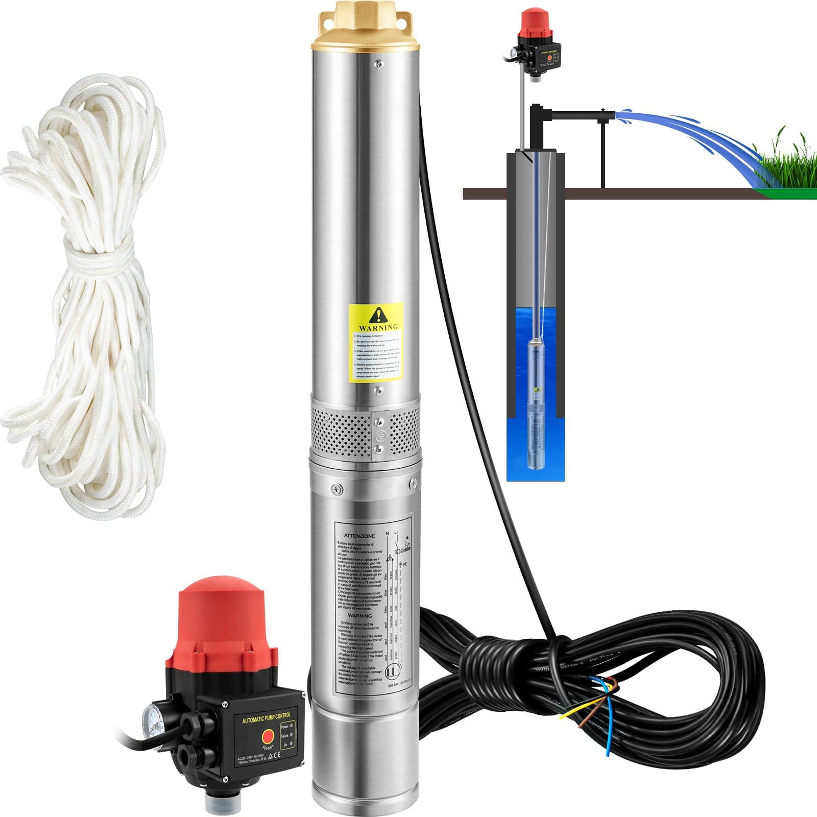 Потопяема помпа за кладенец 550 W