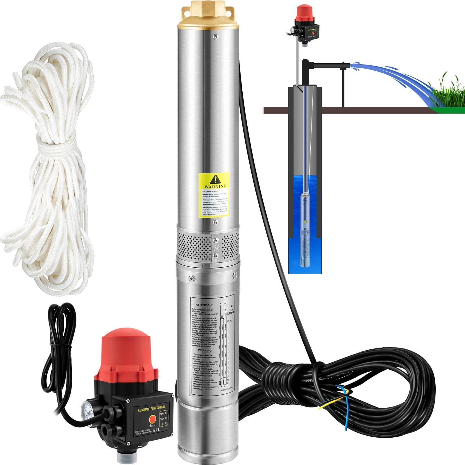 Потопяема помпа за кладенец 750 W