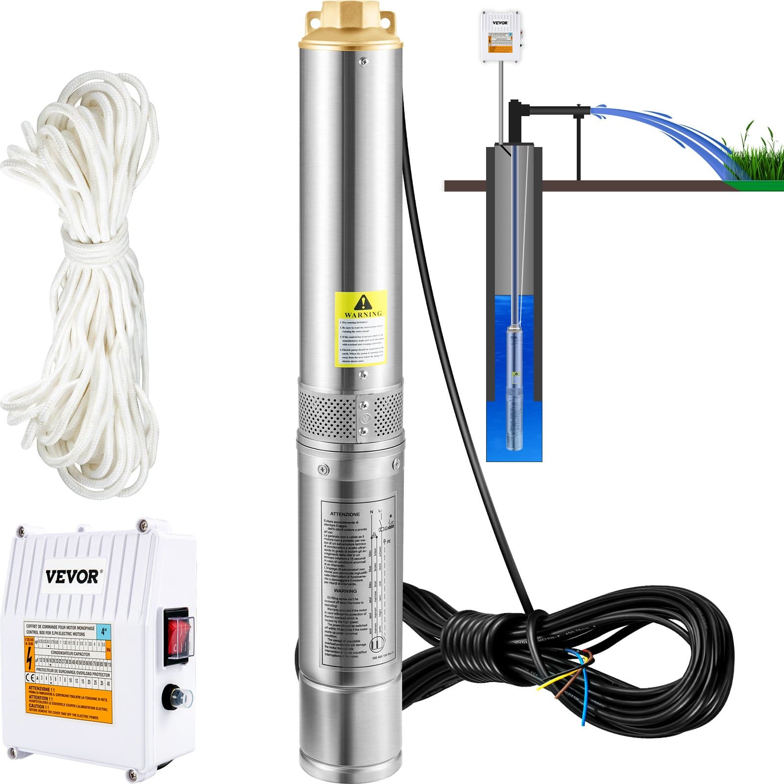 Потопяема помпа за кладенец 1100 W