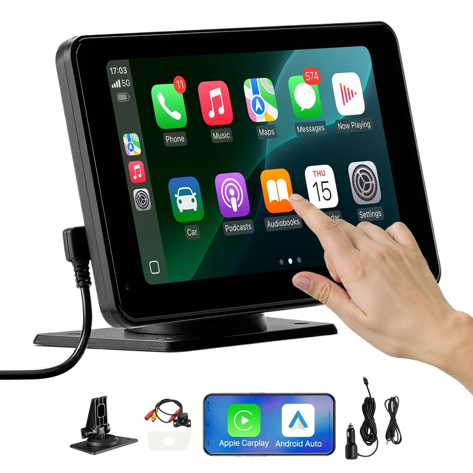 7-инчово мултимедийно радио с CarPlay, Android Auto и камера