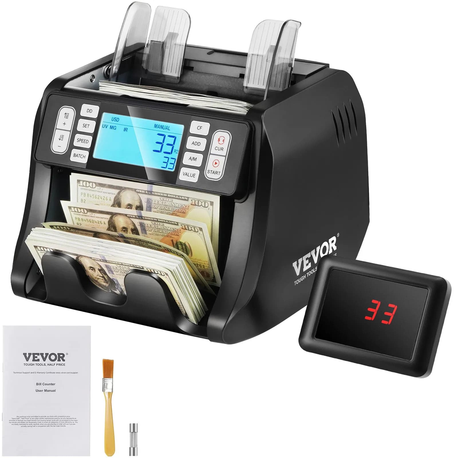 Машина за броене на банкноти 1200/мин с UV, MG, IR и DD