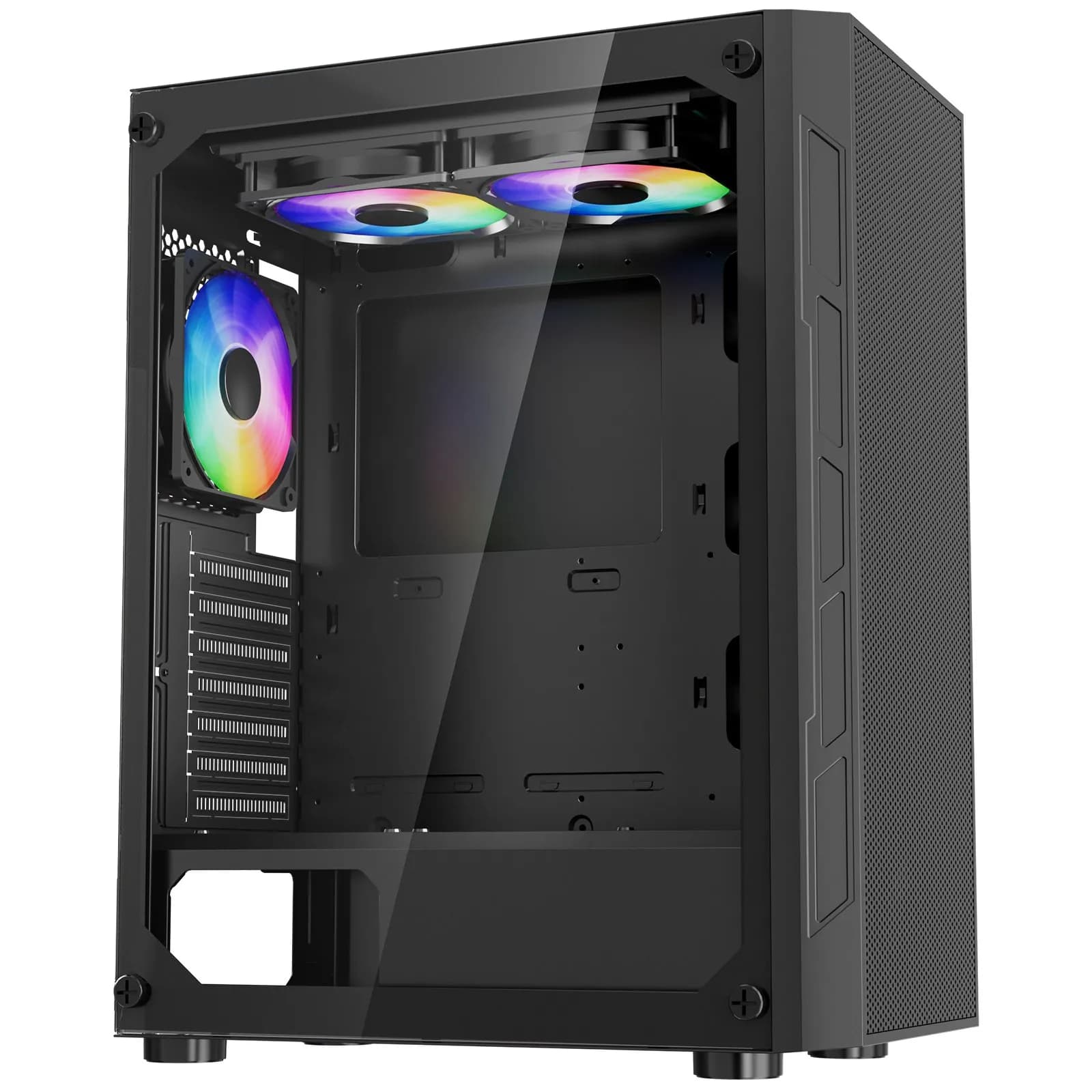 Mid Tower кутия с 3 ARGB вентилатора и стъклен панел