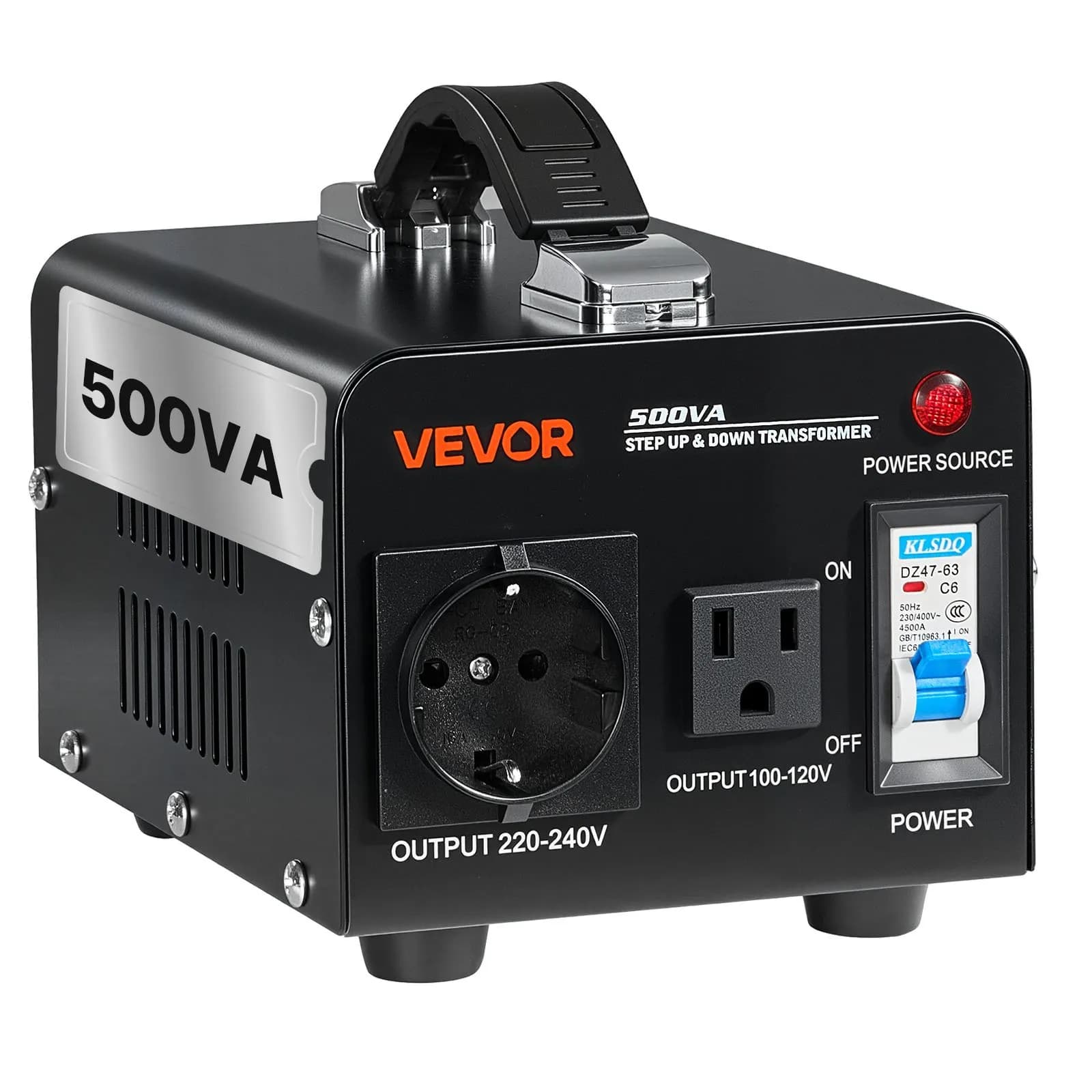 Компактен трансформатор 500 VA, 110/220 V, с US и EU контакт