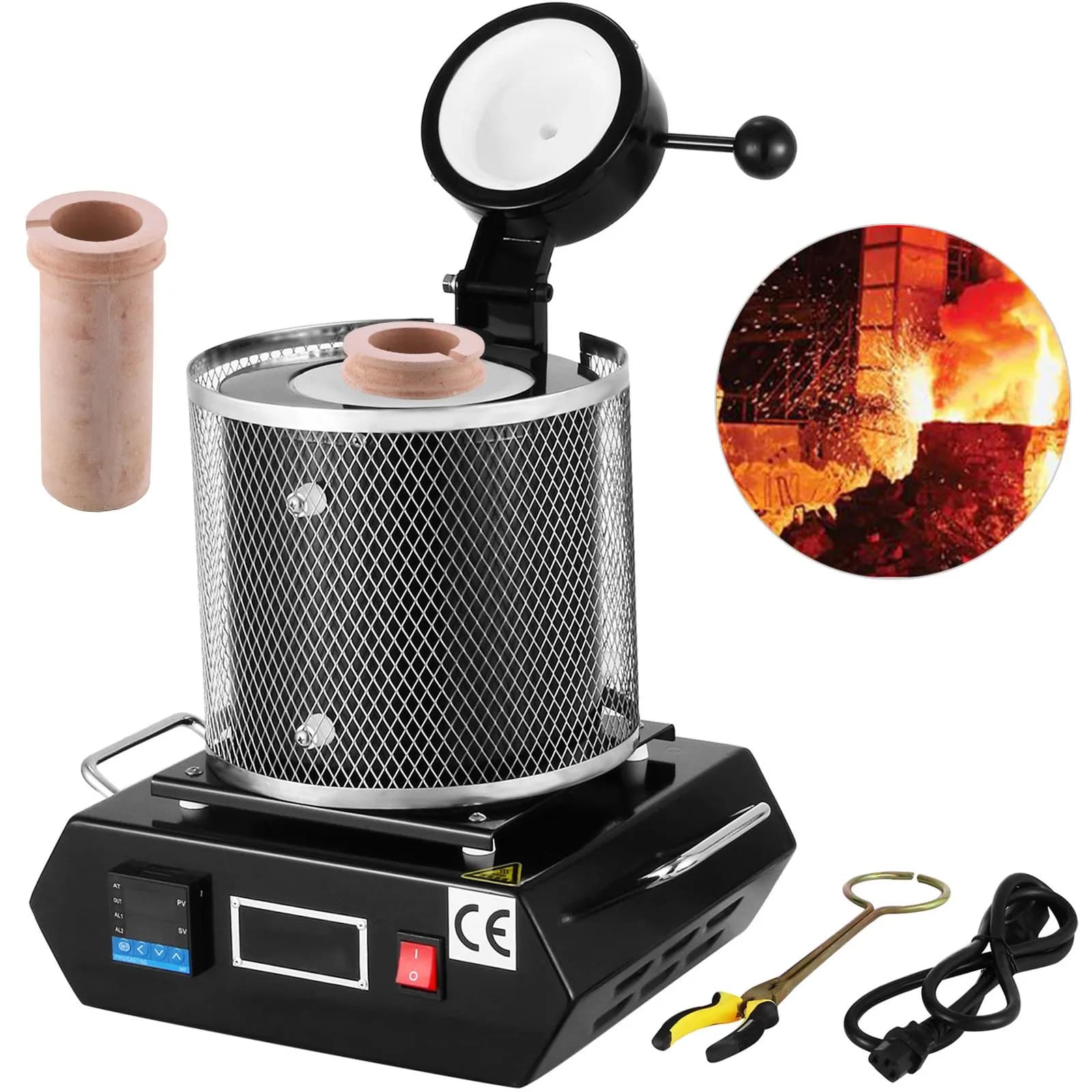 Настолна пещ-плавител 1 350 W до 1 150 °C с тигел ~1 кг