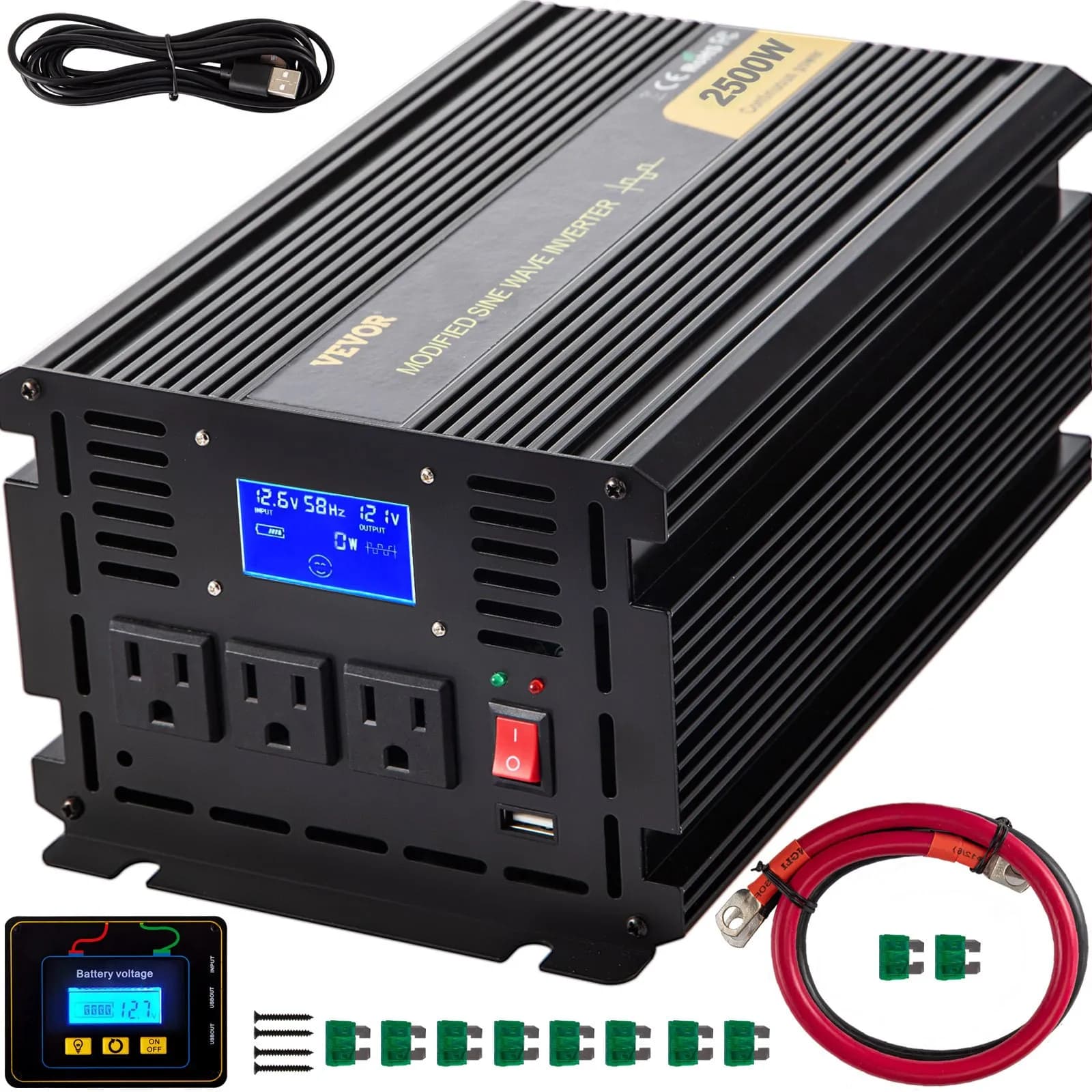 Инвертор с модифицирана синусоида – 2500 W DC 12V към AC 120V