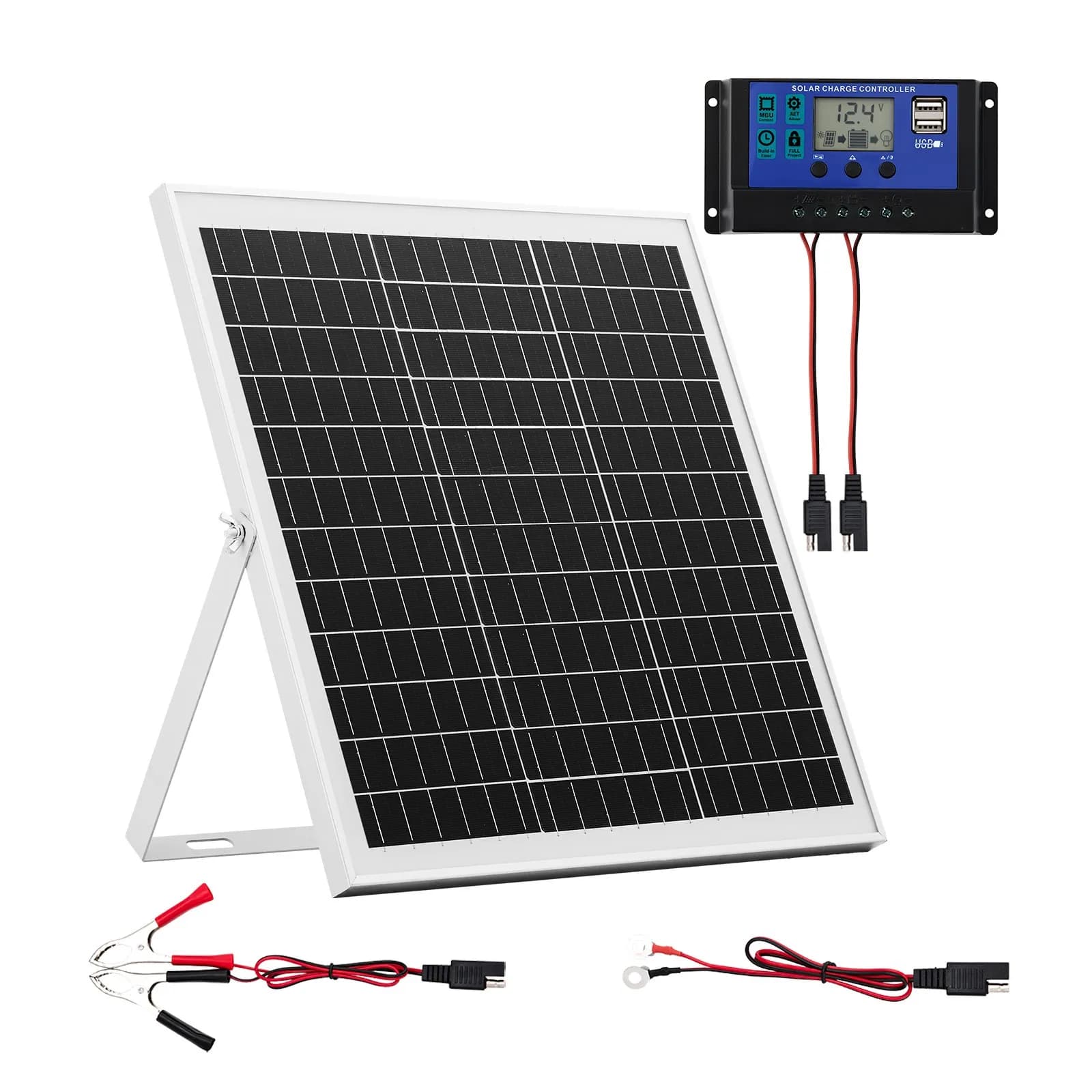 Соларно зарядно за батерии 20 W, 12 V, с MPPT и скоба