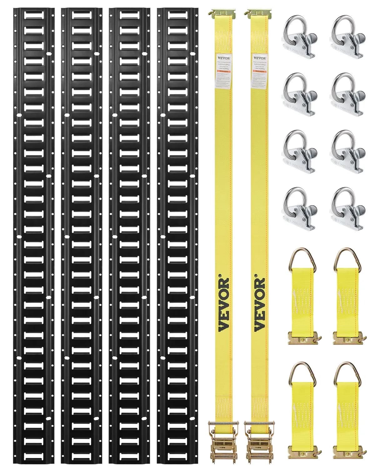 E-Track комплект: 4 релси 1,52 м и аксесоари, 18 части