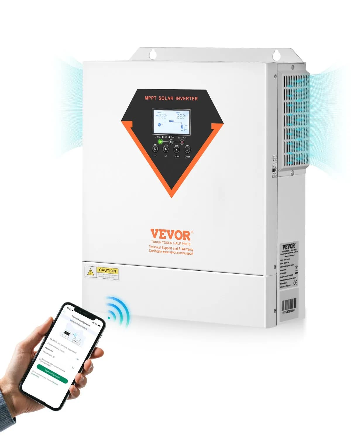 Хибриден соларен инвертор, 3500 W, 24 V, MPPT 100 A