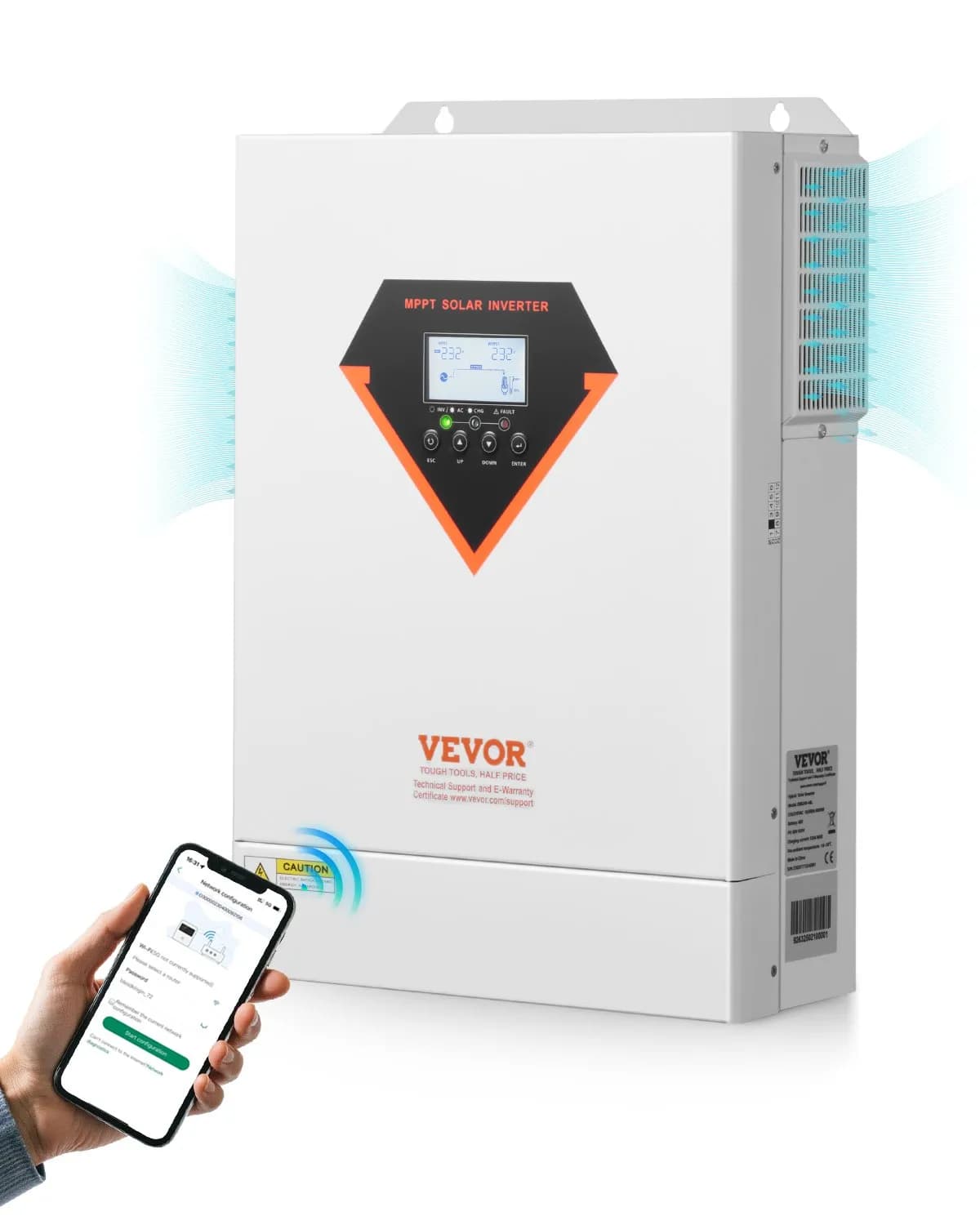 Хибриден соларен инвертор 6000 W, 48 V, MPPT 120 A
