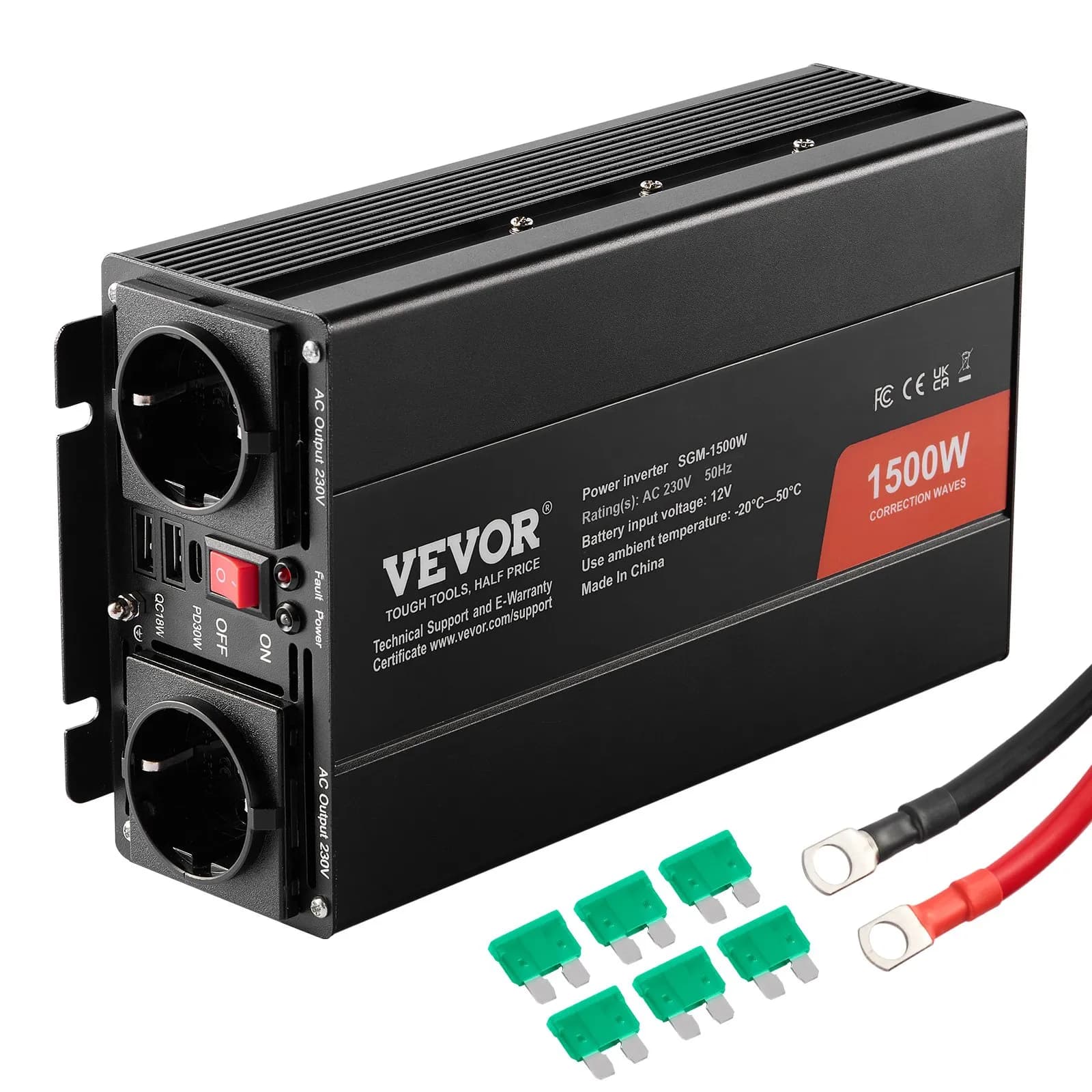 Инвертор с модифицирана синусоида 1500 W, 12 V