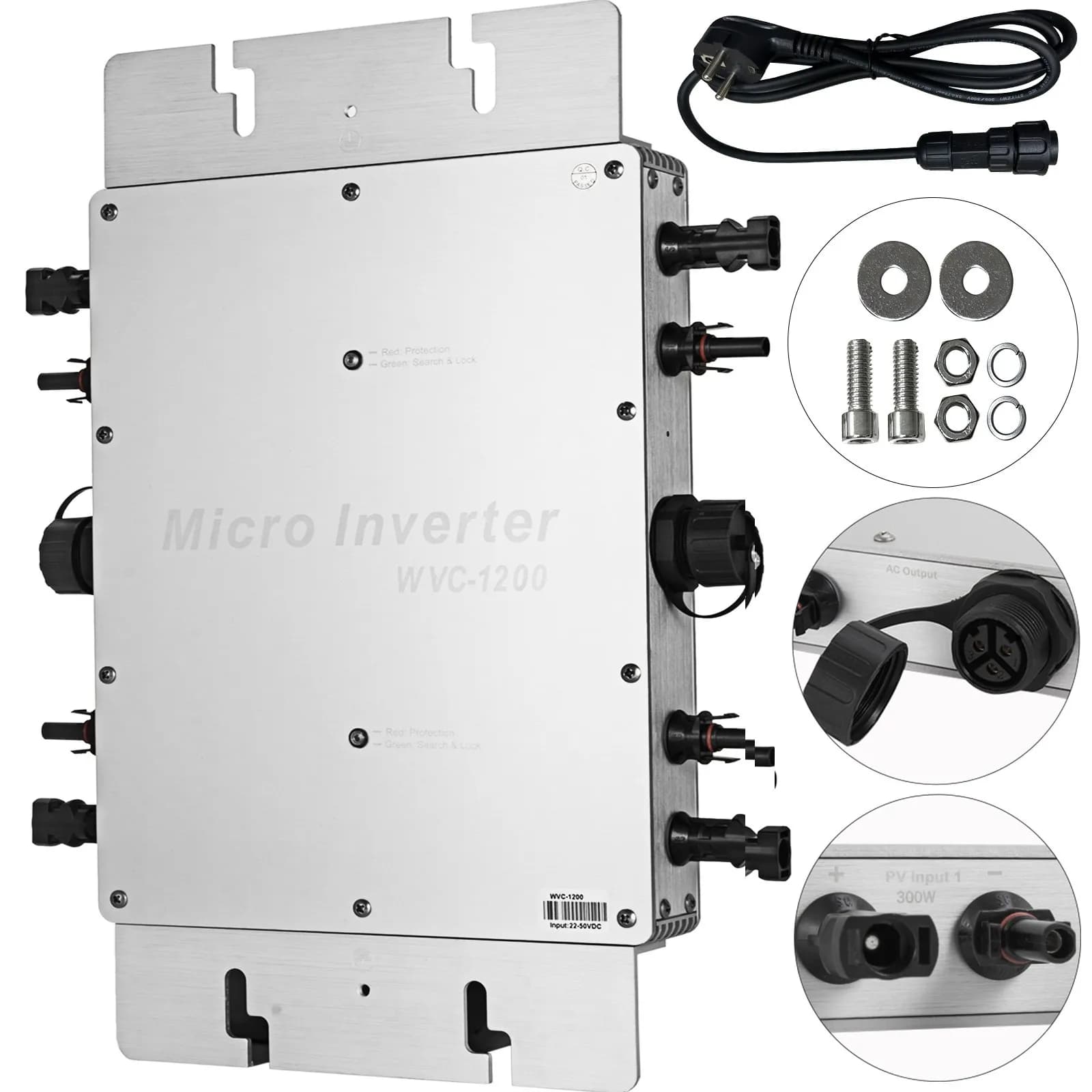 1200W MPPT Grid-Tie Микроинвертор (DC към 220V AC) – Водоустойчив IP65