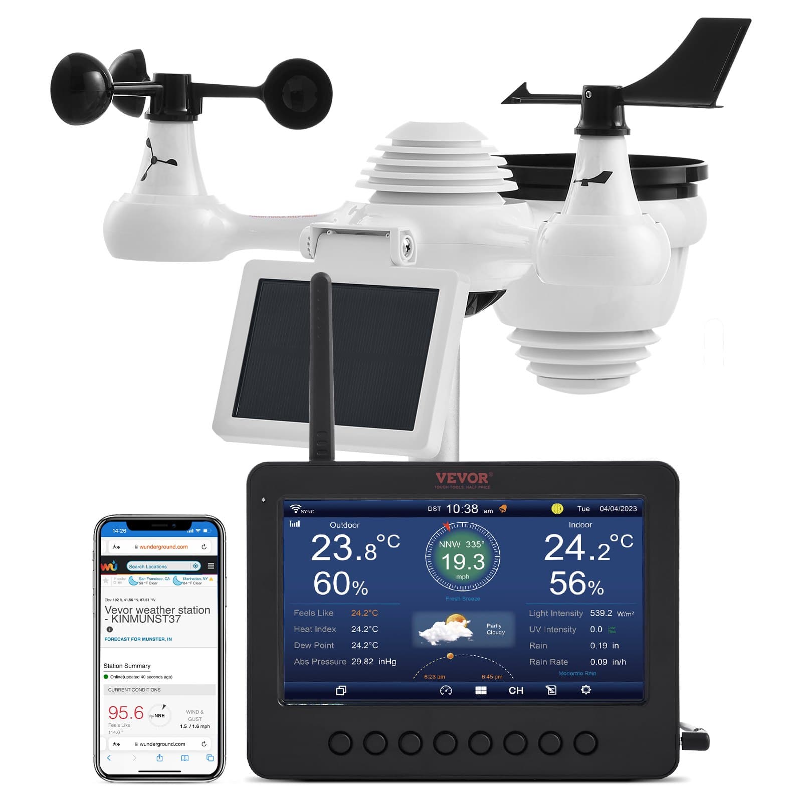 Wi-Fi метеорологична станция 7-в-1 с TFT дисплей