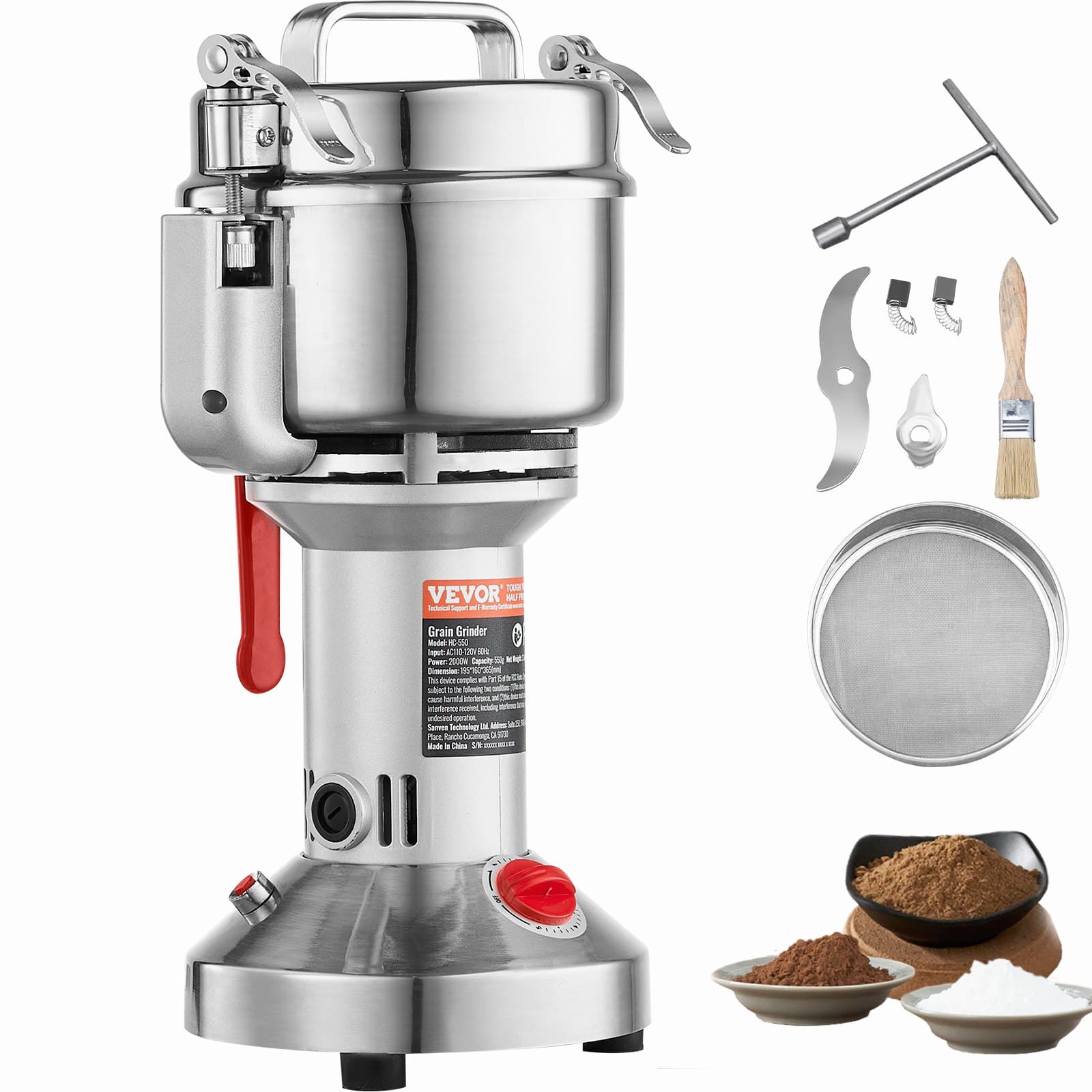 Професионална Електрическа Мелничка за Подправки и Зърно – 550 g 2260W