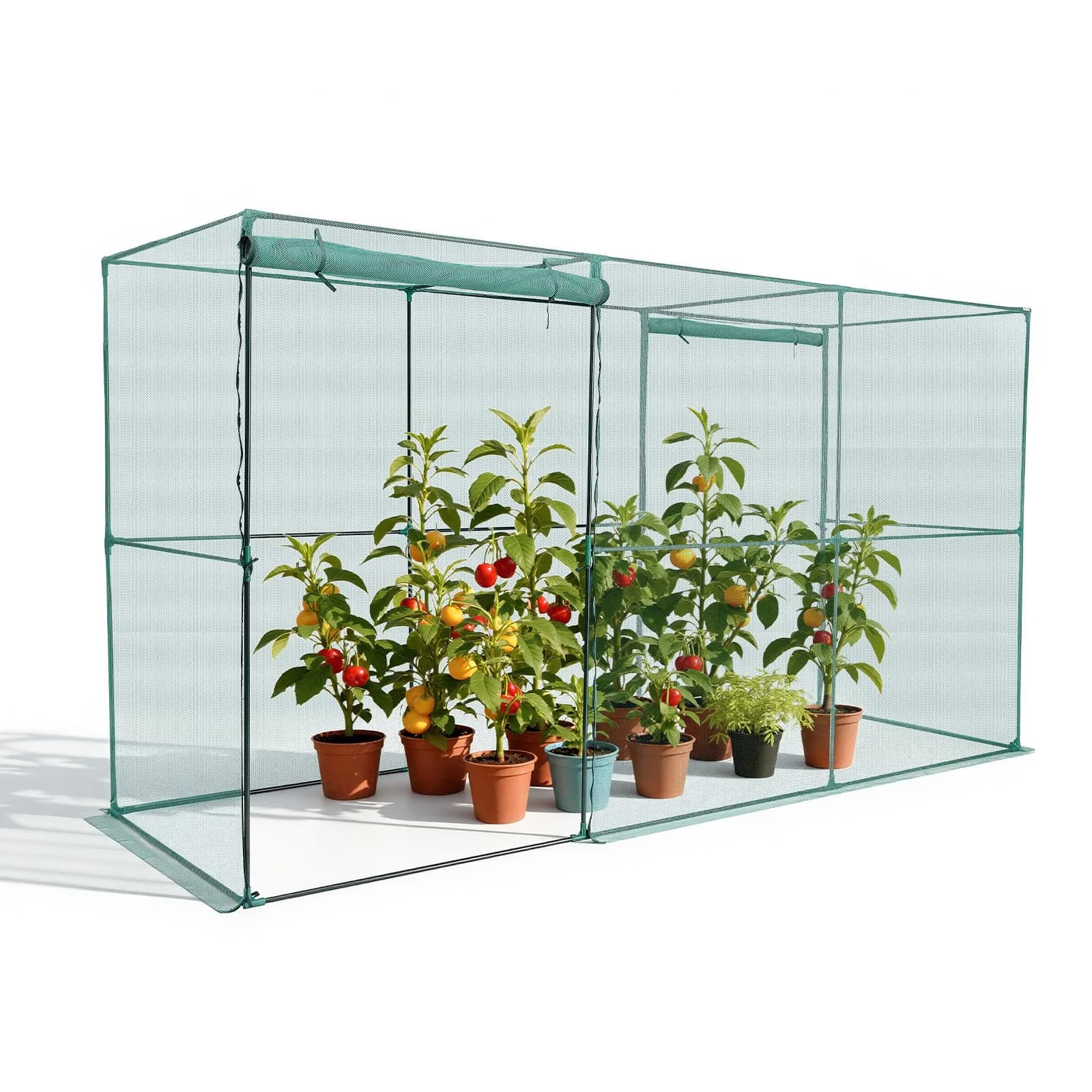Защитна клетка за растения 3,56 × 1,2 × 1,94 м, врати с цип