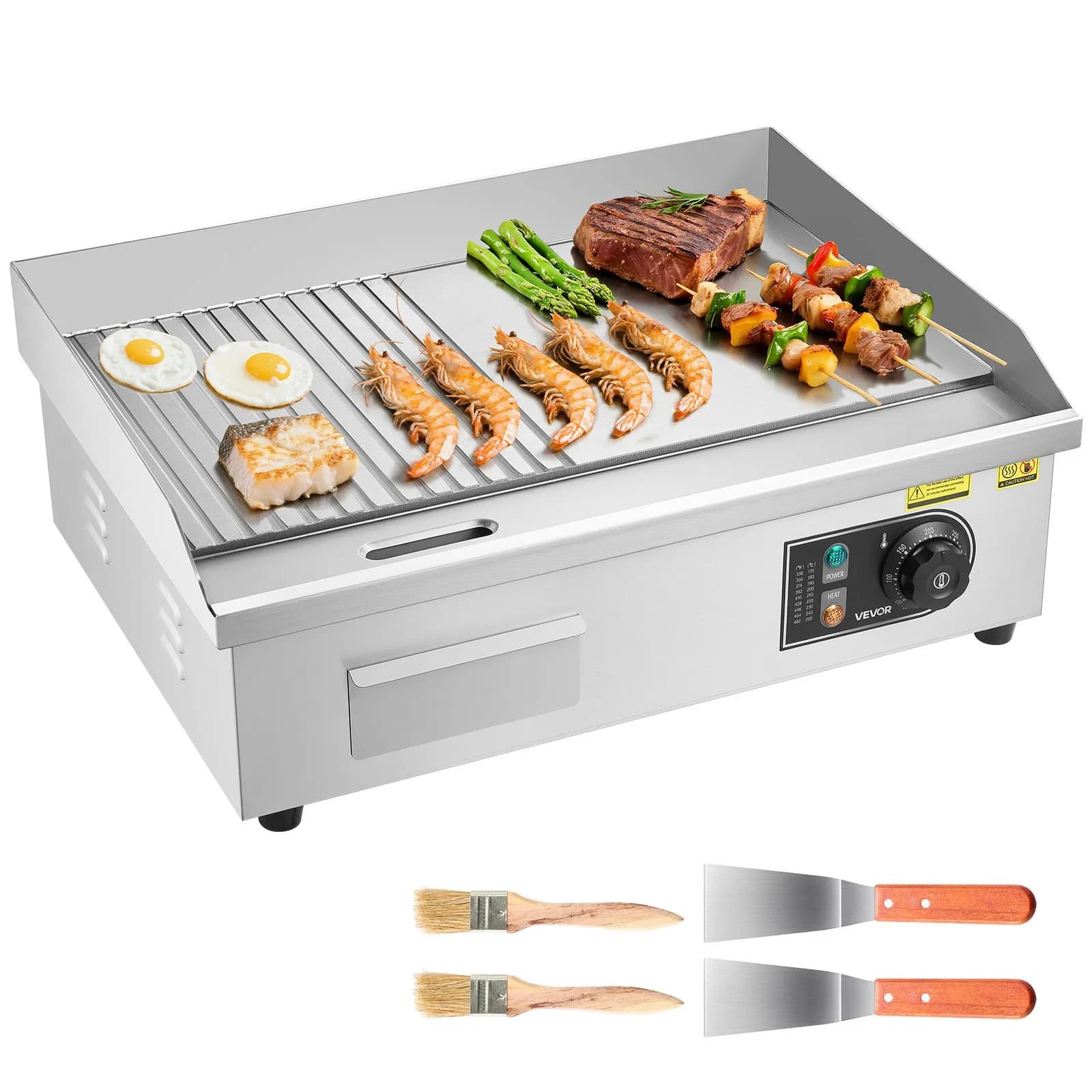 Електрическа скара 3200 W с комбинирана плоча