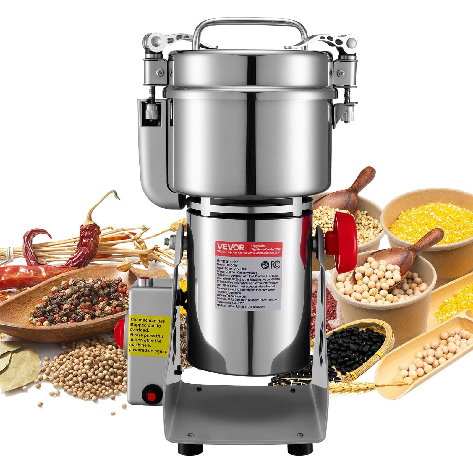 Електрическа мелничка за сухи продукти, 800 г, 2100 W