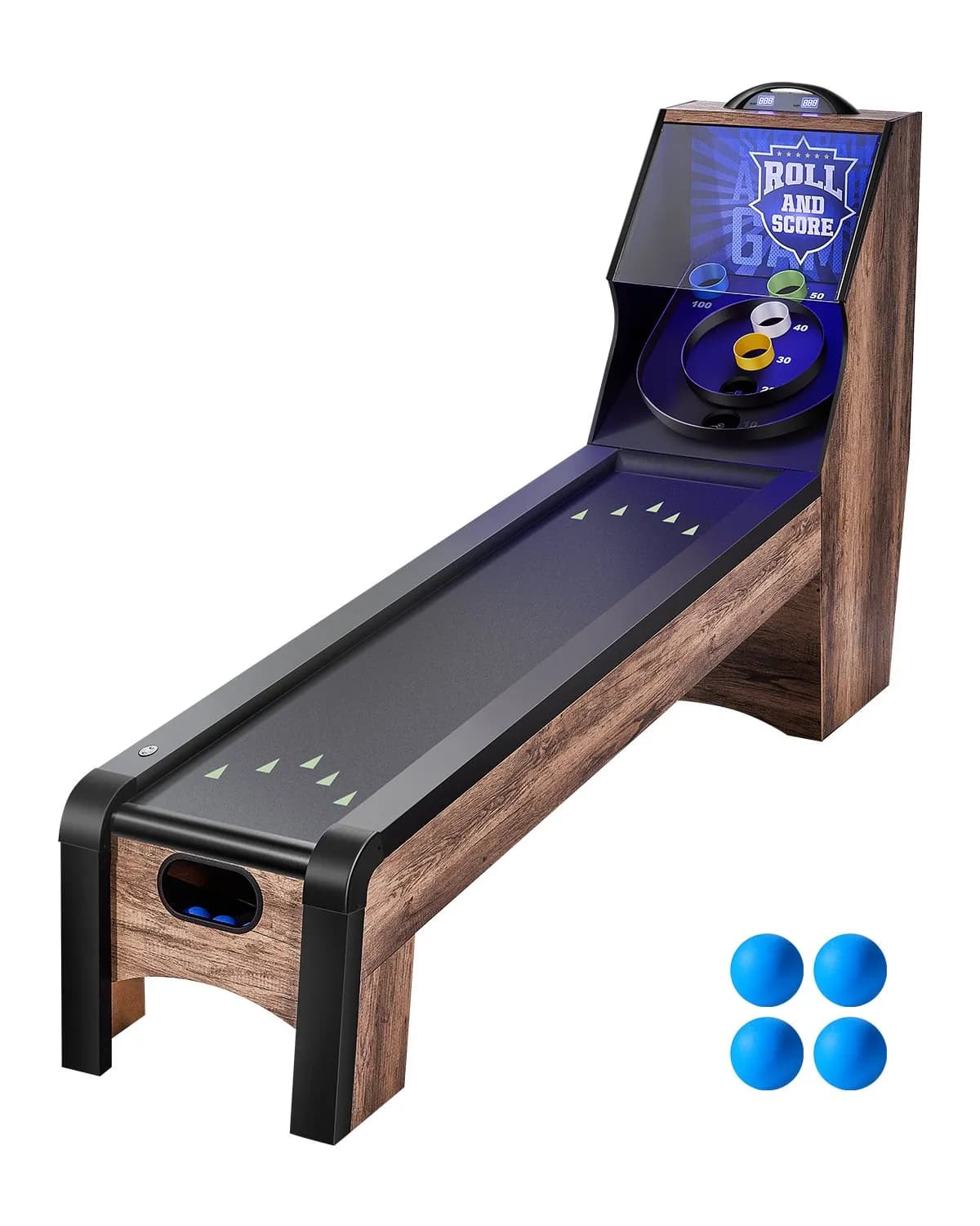 Аркадна игра Roll-and-Score 2.7 m – електронен брояч LED дисплей и 4 топки