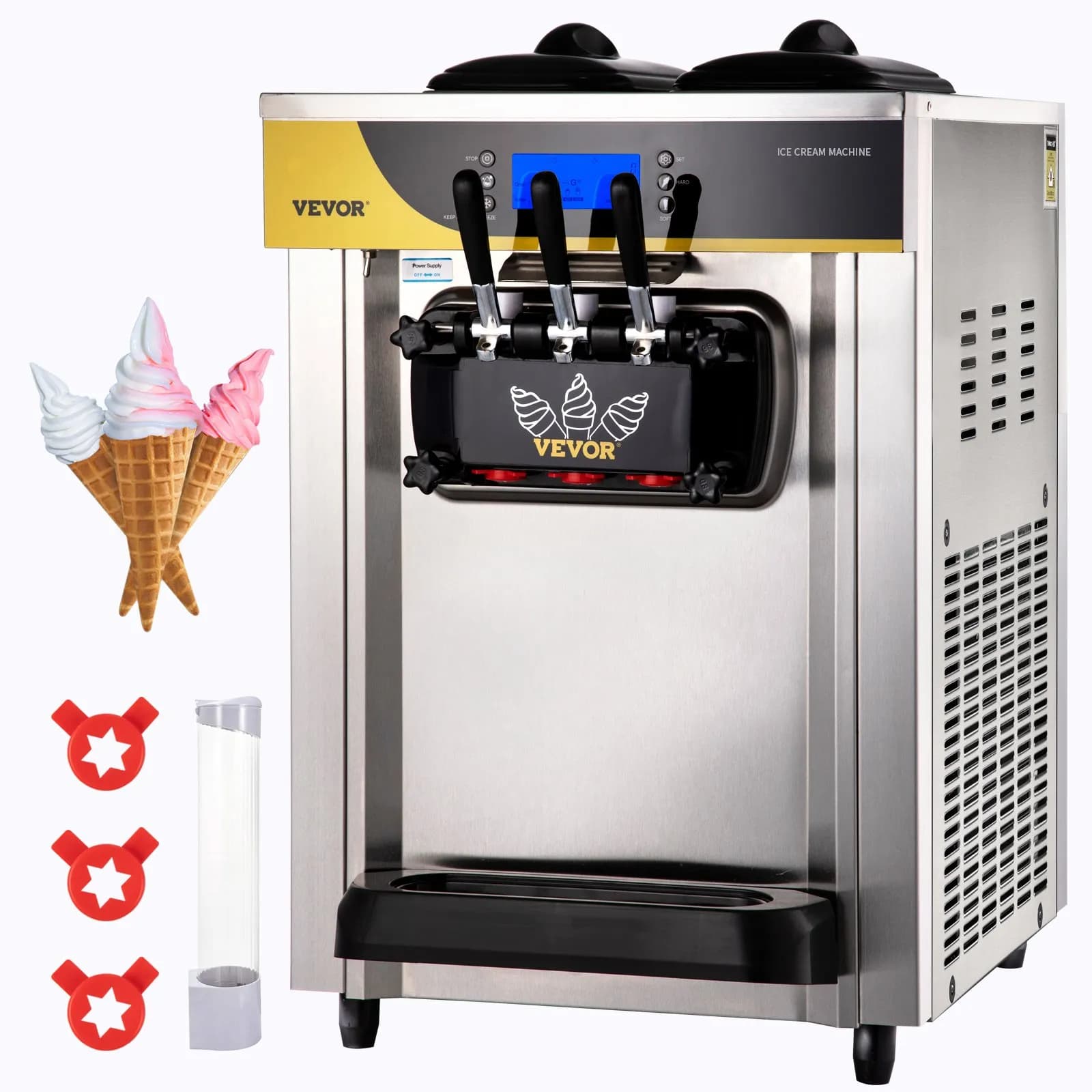 Настолна Машина за Мек Сладолед и Frozen Yogurt 2200W – 30 L/h 3 Вкуса