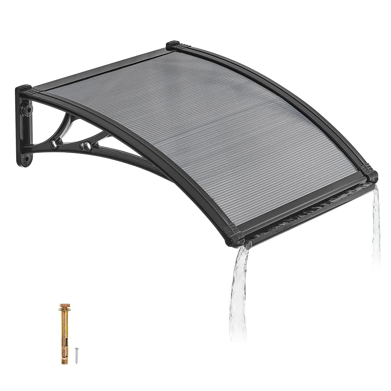 Опушено сива козирка 60 × 60 см с ABS скоби