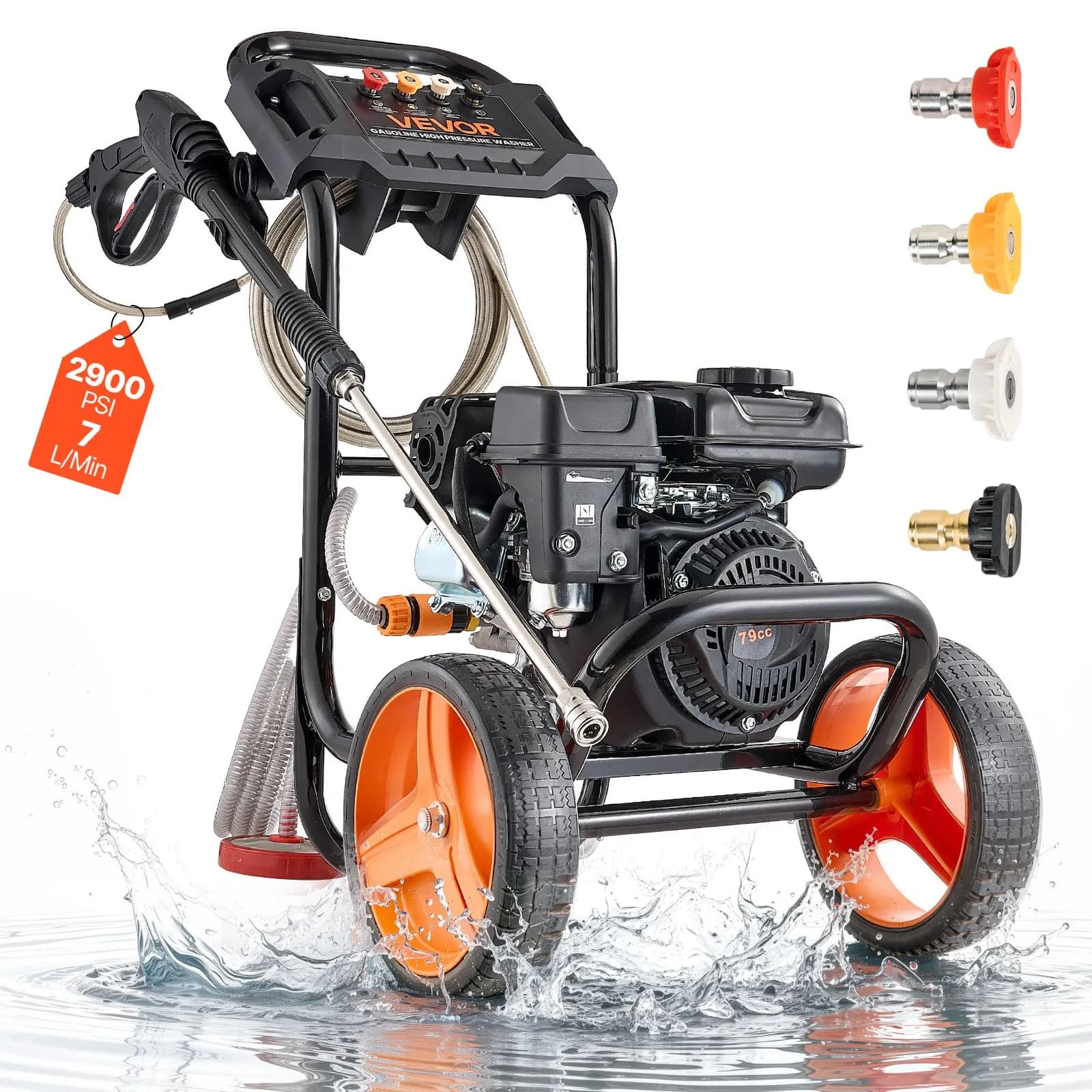 Бензинова водоструйка 2900 PSI, 7 л/мин
