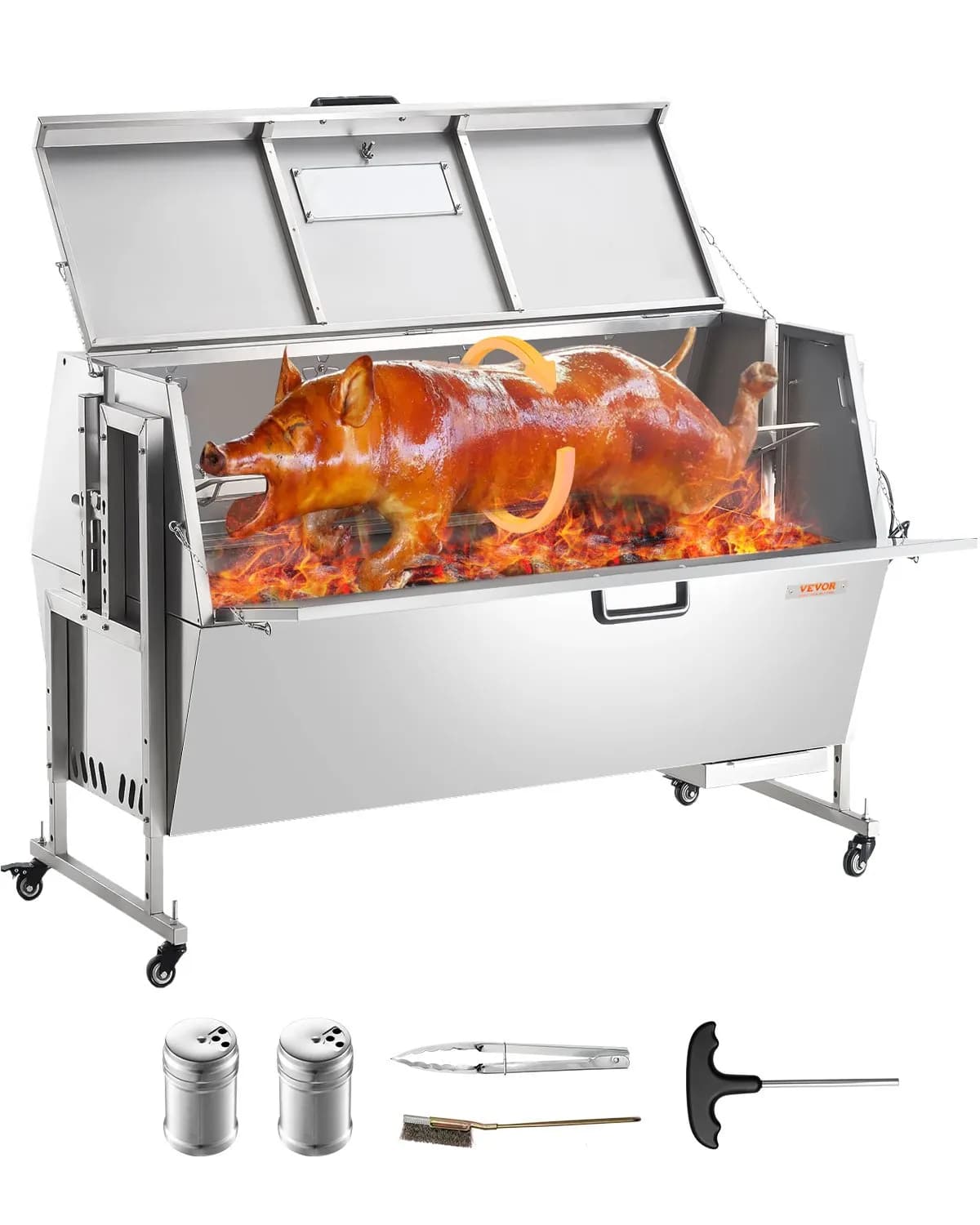 Чеверме за барбекю – 130 kg капацитет 60W електрически мотор
