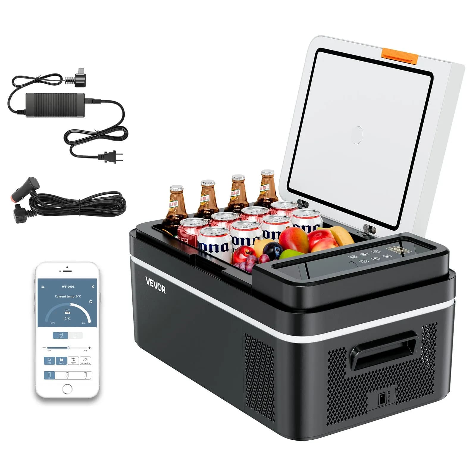 Компресорен хладилник 20 l, 12/24 V и 220 V, с приложение