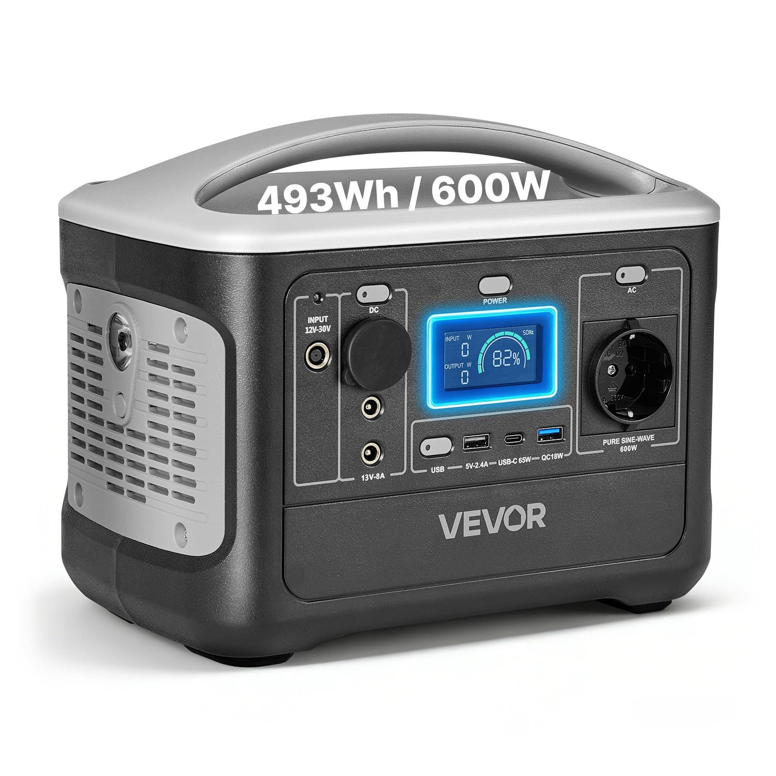 Преносима електростанция 600W – 493Wh LiFePO4 батерия 7 порта