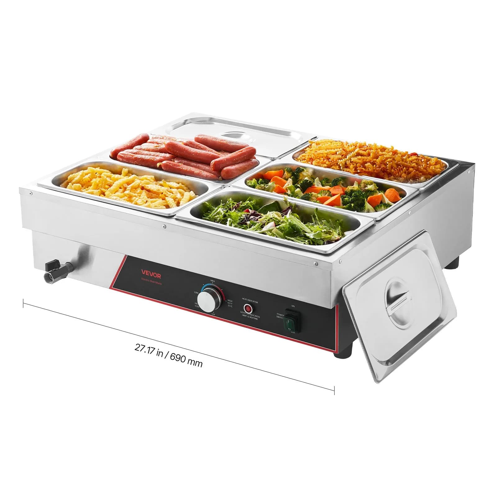 Бен мари 1500 W с 6 гастронорм контейнера