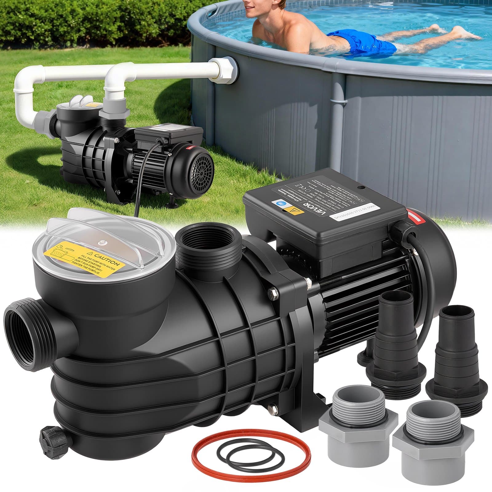 Циркулационна помпа за басейн 250W – 11 700 л/ч за спа и джакузи