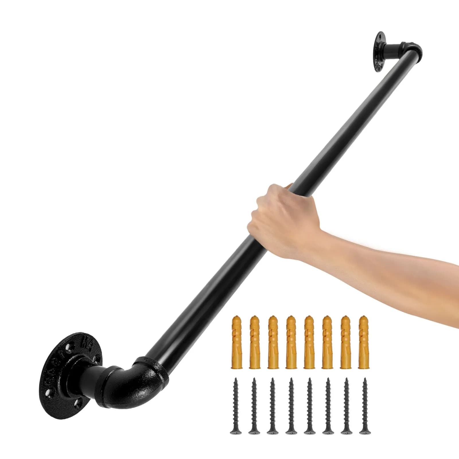 Стенен тръбен парапет 60 см, въглеродна стомана