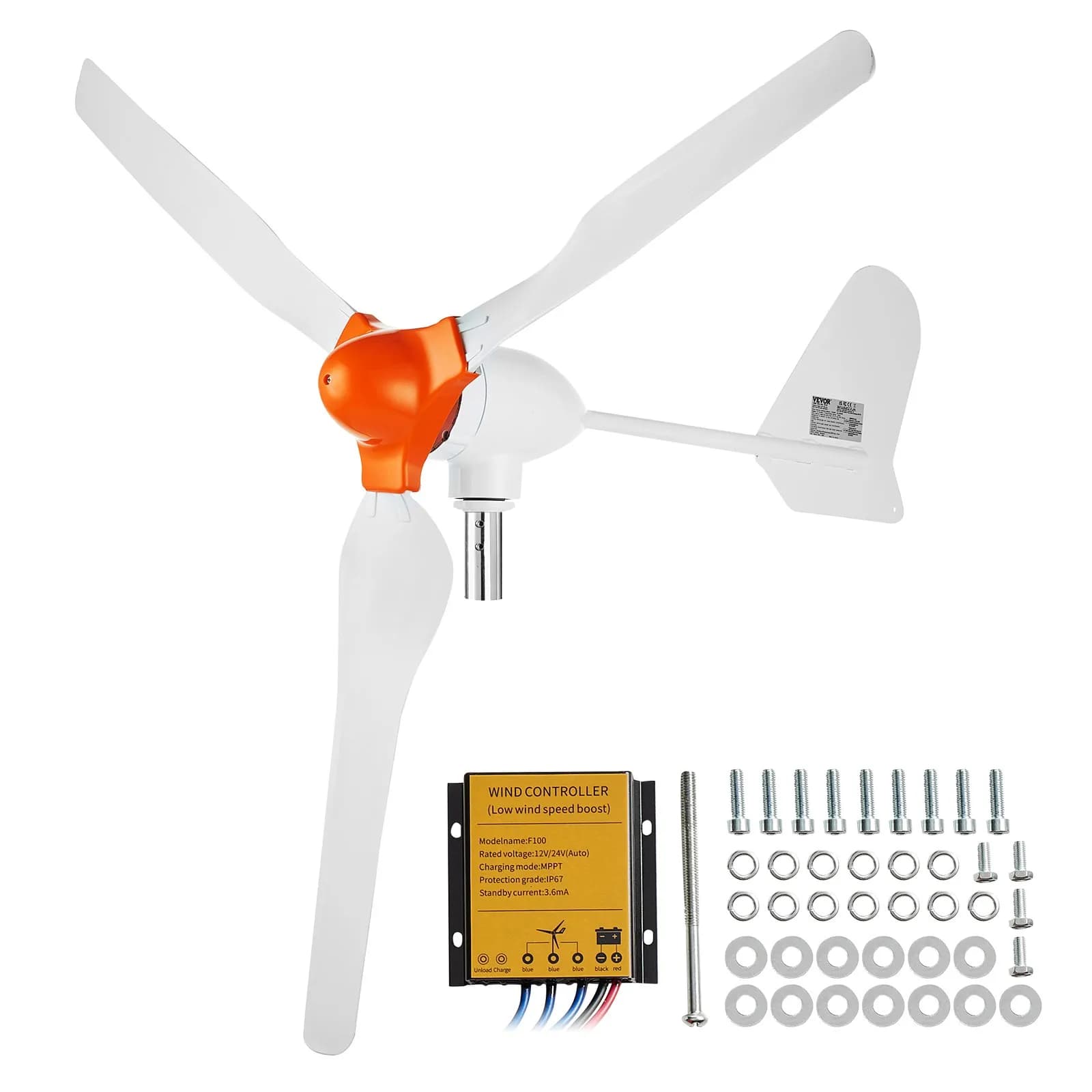 Вятърна турбина 800 W с MPPT контролер, 12 V