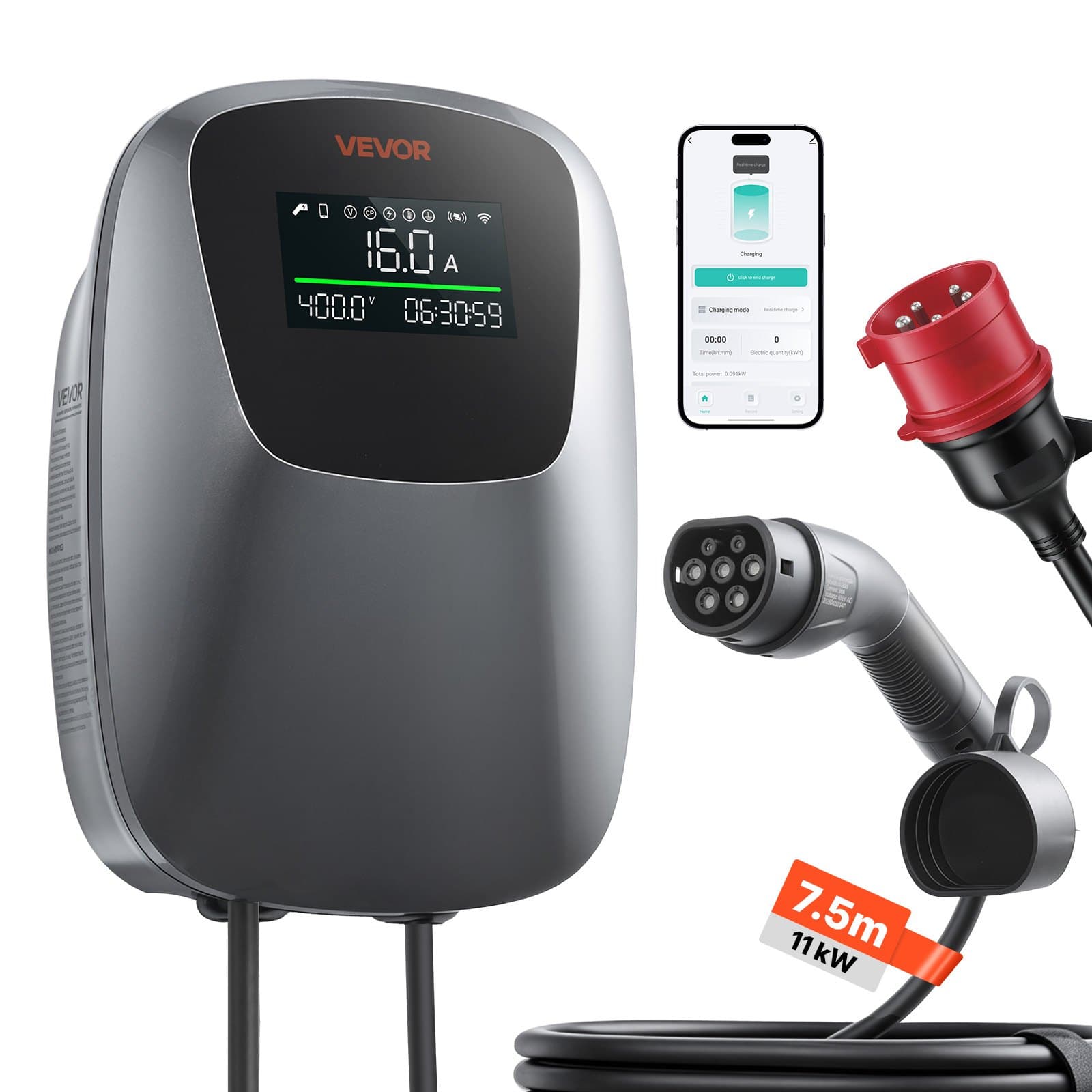Трифазна зарядна станция 11 kW CEE 16 A с приложение