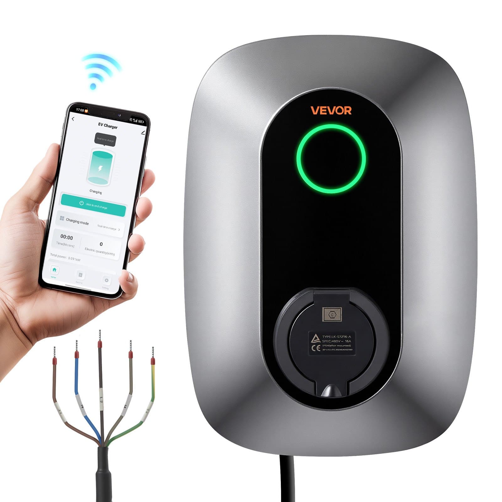 Трифазна зарядна станция 11 kW, Type 2, 16 A, IP54