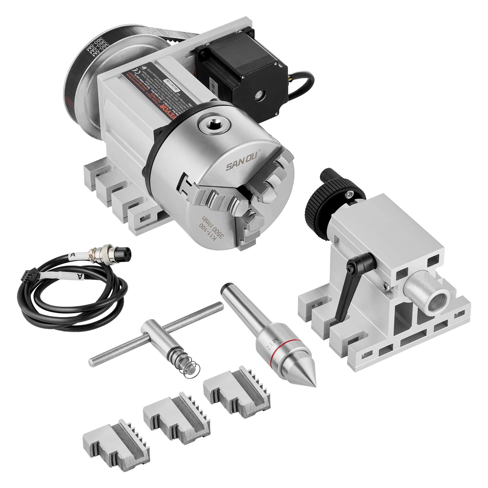 Делителна глава K11-100 с NEMA 23 за 4-та ос на CNC