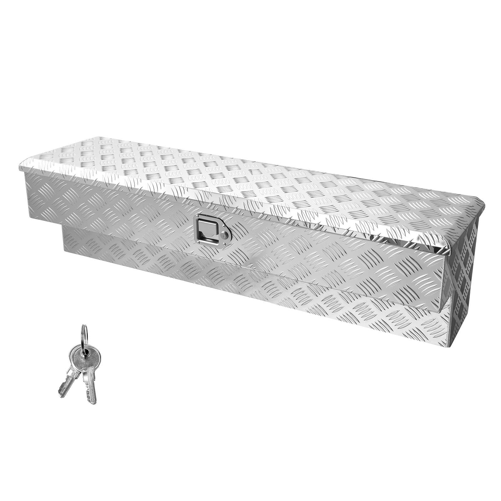Сребриста алуминиева кутия за пикап 121,9 × 34 × 33 см, 101 л