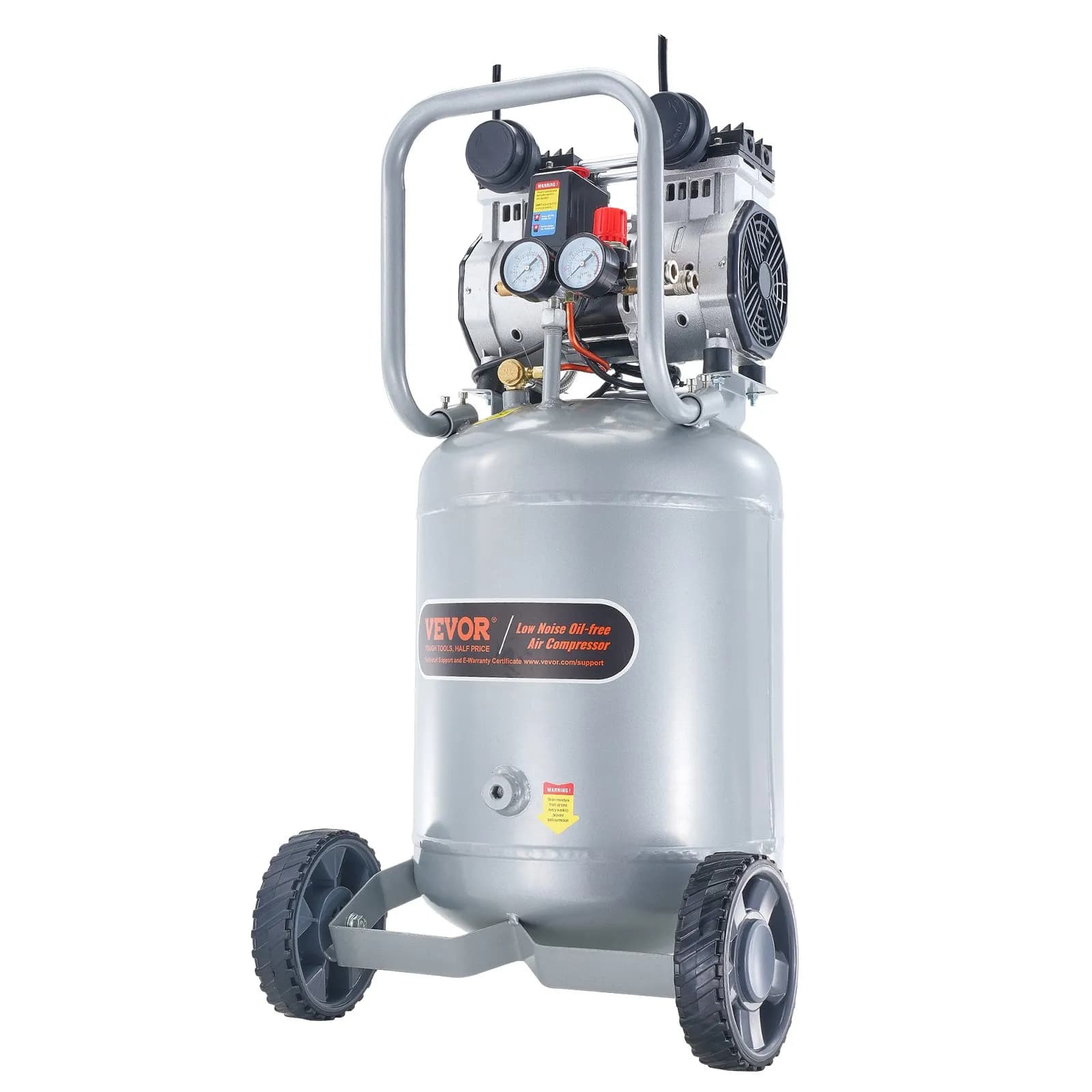 Безмаслен компресор с колела – 50 л 2HP 90 PSI преносим
