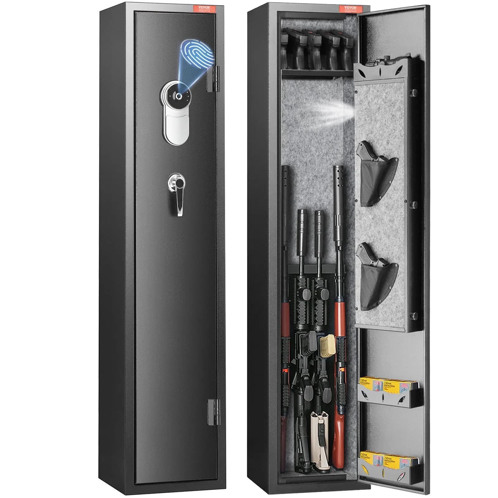 Сейф за пушки Gun Safe с ключалка с пръстов отпечатък за 5 пушки и 4 пистолета