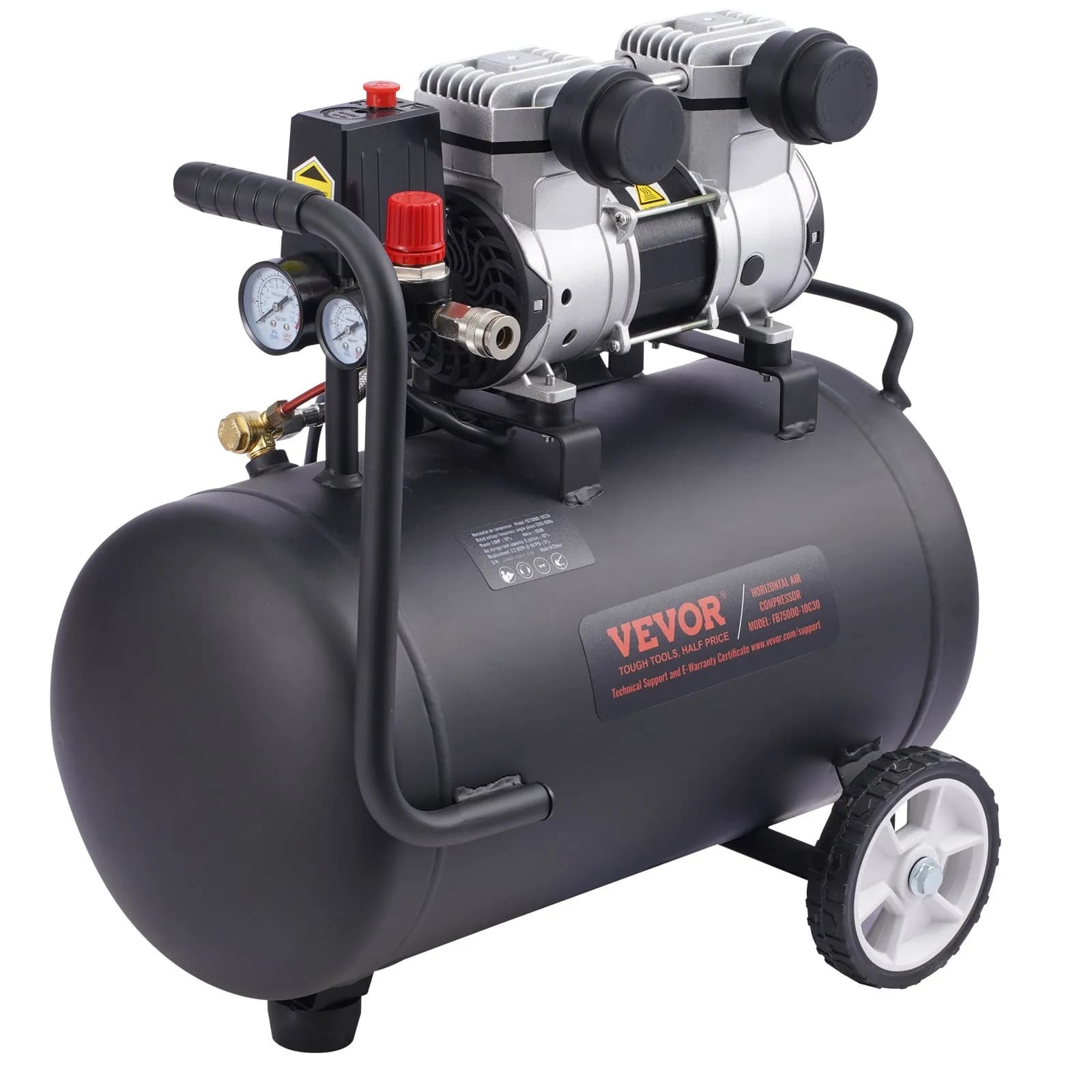 Компактен безмаслен компресор – 30 л 90 PSI преносим