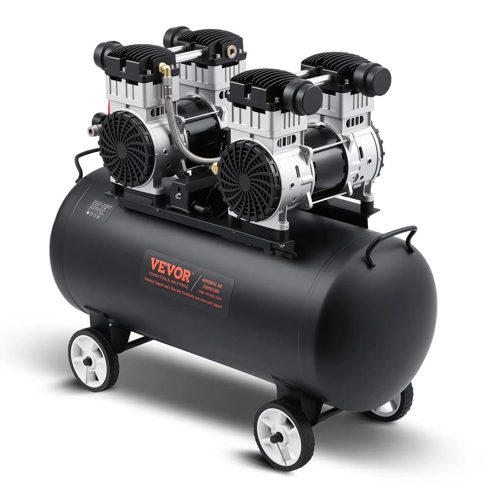 Тих Безмаслен компресор – 75 л 4HP 90 PSI преносим